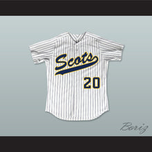Load image into Gallery viewer, Matthew Stafford 20 Highland Park High School Scots White Pinstriped Baseball Jersey 2