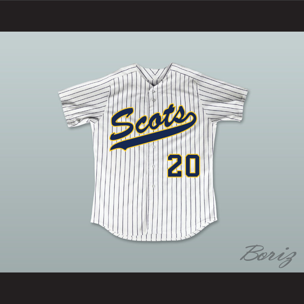 Matthew Stafford 20 Highland Park High School Scots White Pinstriped Baseball Jersey 1