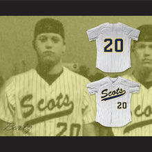 Load image into Gallery viewer, Matthew Stafford 20 Highland Park High School Scots White Pinstriped Baseball Jersey 1