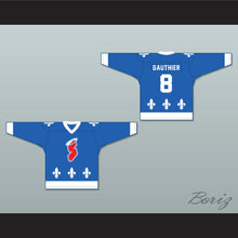 Load image into Gallery viewer, Maurice Gauthier 8 Les Saints de Chicoutimi Blue Hockey Jersey- Lance et compte (He Shoots, He Scores)