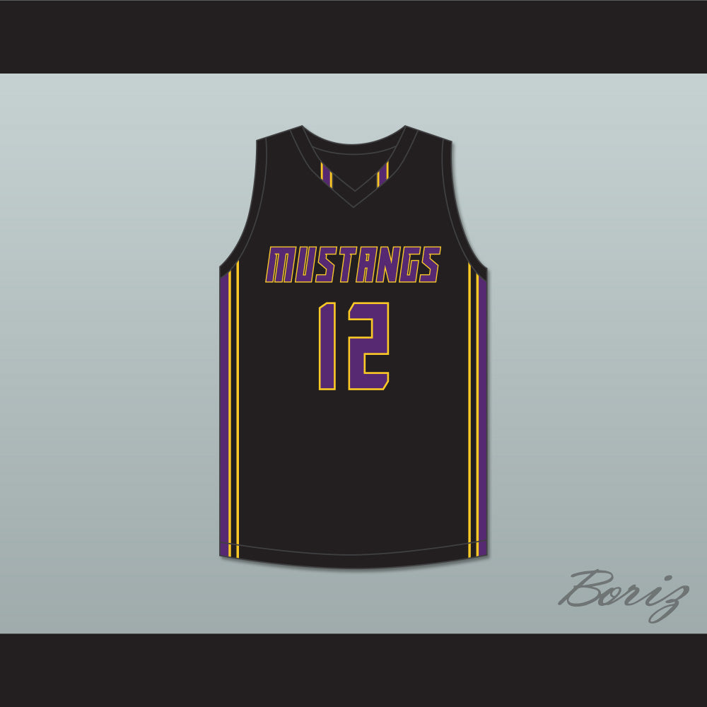 Max Christie 12 Rolling Meadows High School Mustangs Black Basketball Jersey 1