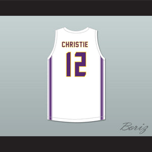 Max Christie 12 Rolling Meadows High School Mustangs White Basketball Jersey 2