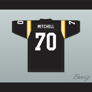 Max Mitchell 70 Neville High School Tigers Black Football Jersey 2