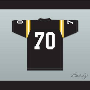 Max Mitchell 70 Neville High School Tigers Black Football Jersey 1