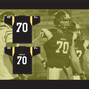 Max Mitchell 70 Neville High School Tigers Black Football Jersey 1