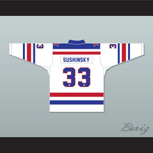 Load image into Gallery viewer, Maxim Sushinsky 33 SKA St. Petersburg White Tie Down Hockey Jersey