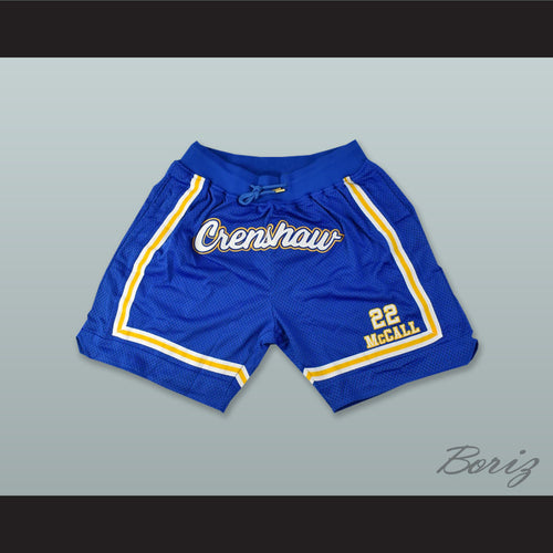 Quincy McCall 22 Crenshaw High School Blue Basketball Shorts