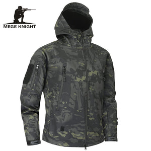 Mege Shark Skin Soft Shell Military Tactical Jacket Men Waterproof Army Fleece Clothing Multicam Camouflage Windbreakers 4XL