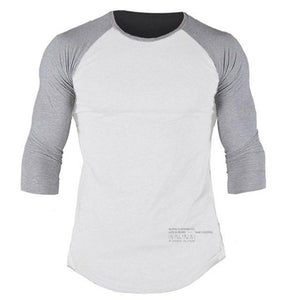 Men Casual Skinny Cotton T-shirt Gyms Fitness Bodybuilding Workout Long sleeve Black Tee shirt Tops Male Crossfit Brand Clothing