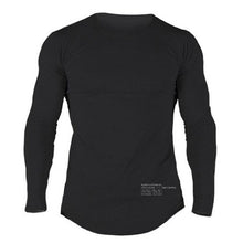 Load image into Gallery viewer, Men Casual Skinny Cotton T-shirt Gyms Fitness Bodybuilding Workout Long sleeve Black Tee shirt Tops Male Crossfit Brand Clothing