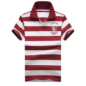 Men Classic Striped Polo Shirt Cotton Short Sleeve NEW Arrived 2019 summer Plus size M-XXXXL