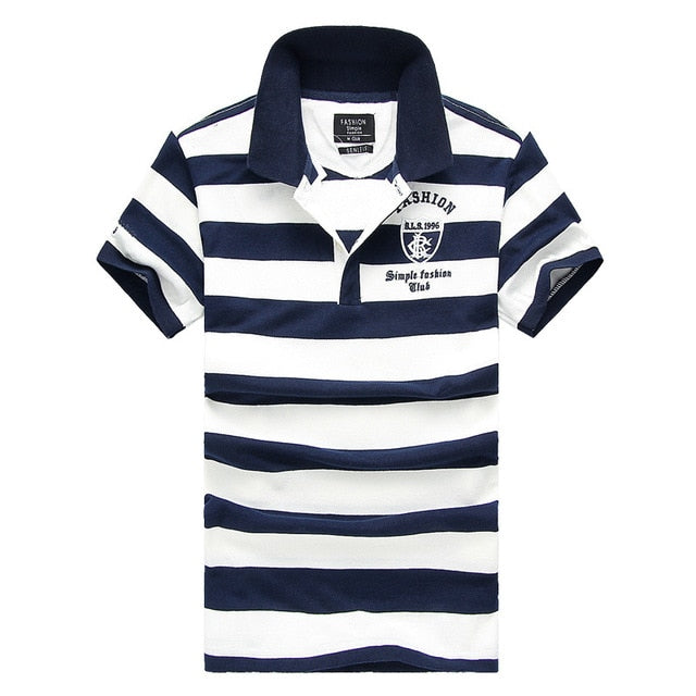 Men Classic Striped Polo Shirt Cotton Short Sleeve NEW Arrived 2019 summer Plus size M-XXXXL
