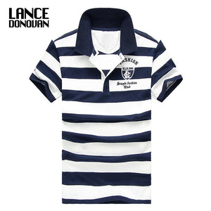 Men Classic Striped Polo Shirt Cotton Short Sleeve NEW Arrived 2019 summer Plus size M-XXXXL