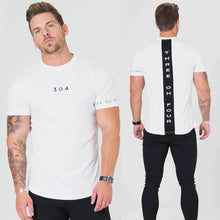 Load image into Gallery viewer, Men Cotton Short sleeve t shirt Fitness Slim Patchwork Black T-shirt Male Brand Gym Tees Tops Summer New Fashion Casual clothing