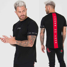 Load image into Gallery viewer, Men Cotton Short sleeve t shirt Fitness Slim Patchwork Black T-shirt Male Brand Gym Tees Tops Summer New Fashion Casual clothing