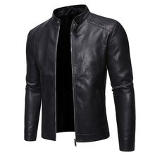 Load image into Gallery viewer, Men Faux Leather Jacket Motorcycle 5XL Men&#39;s  Jackets Black  Jaqueta De Couro Masculina Outwear Male PU Leather Coats Mens,ZA319