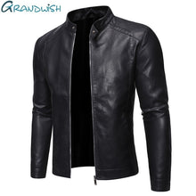 Load image into Gallery viewer, Men Faux Leather Jacket Motorcycle 5XL Men&#39;s  Jackets Black  Jaqueta De Couro Masculina Outwear Male PU Leather Coats Mens,ZA319