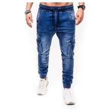Load image into Gallery viewer, Men Jeans 2019 Fashionable Casual Sports Personalized Wash Joggers Jeans yoga pants denim