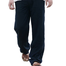 Load image into Gallery viewer, Men Linen Pants 2020 New Summer Casual Elastic Waist Loose Male Solid Color Straight Trousers Beachwear Joggers Sweatpants