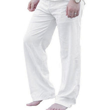 Load image into Gallery viewer, Men Linen Pants 2020 New Summer Casual Elastic Waist Loose Male Solid Color Straight Trousers Beachwear Joggers Sweatpants