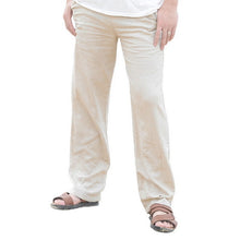 Load image into Gallery viewer, Men Linen Pants 2020 New Summer Casual Elastic Waist Loose Male Solid Color Straight Trousers Beachwear Joggers Sweatpants