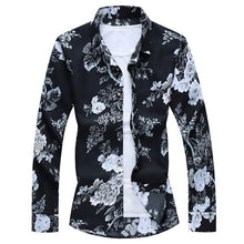 Load image into Gallery viewer, Men'S Fashions 2019 Autumn Spring Clothes Shirt  Long Sleeves  Big Size M-5XL 6XL 7XL Hawaiian Beach Casual Floral Shirt For Man