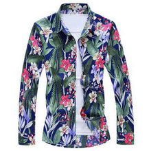 Load image into Gallery viewer, Men'S Fashions 2019 Autumn Spring Clothes Shirt  Long Sleeves  Big Size M-5XL 6XL 7XL Hawaiian Beach Casual Floral Shirt For Man