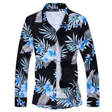 Load image into Gallery viewer, Men'S Fashions 2019 Autumn Spring Clothes Shirt  Long Sleeves  Big Size M-5XL 6XL 7XL Hawaiian Beach Casual Floral Shirt For Man