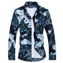 Load image into Gallery viewer, Men'S Fashions 2019 Autumn Spring Clothes Shirt  Long Sleeves  Big Size M-5XL 6XL 7XL Hawaiian Beach Casual Floral Shirt For Man