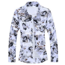 Load image into Gallery viewer, Men'S Fashions 2019 Autumn Spring Clothes Shirt  Long Sleeves  Big Size M-5XL 6XL 7XL Hawaiian Beach Casual Floral Shirt For Man
