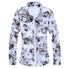 Load image into Gallery viewer, Men&#39;S Fashions 2019 Autumn Spring Clothes Shirt  Long Sleeves  Big Size M-5XL 6XL 7XL Hawaiian Beach Casual Floral Shirt For Man