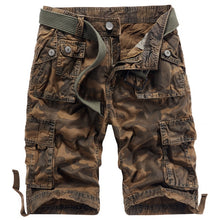 Load image into Gallery viewer, Men&#39;s 2021 Summer New Casual Loose Camouflage Cargo Shorts Men Multi-Pocket 100% Cotton Street Military Knee-Length Beach Shorts