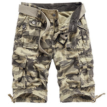 Load image into Gallery viewer, Men&#39;s 2021 Summer New Casual Loose Camouflage Cargo Shorts Men Multi-Pocket 100% Cotton Street Military Knee-Length Beach Shorts