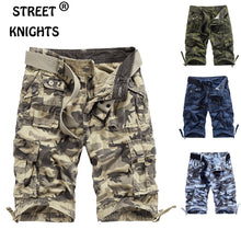 Load image into Gallery viewer, Men&#39;s 2021 Summer New Casual Loose Camouflage Cargo Shorts Men Multi-Pocket 100% Cotton Street Military Knee-Length Beach Shorts