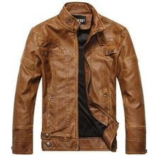 Load image into Gallery viewer, Men&#39;s Leather Jackets Brand Motorcycle Leather Jacket Men Fur Jacket Jaqueta De Couro Masculina Mens Leather Coats Jaqueta Couro