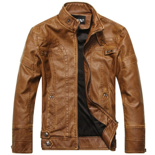 Men's Leather Jackets Brand Motorcycle Leather Jacket Men Fur Jacket Jaqueta De Couro Masculina Mens Leather Coats Jaqueta Couro