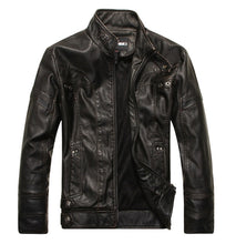 Load image into Gallery viewer, Men&#39;s Leather Jackets Brand Motorcycle Leather Jacket Men Fur Jacket Jaqueta De Couro Masculina Mens Leather Coats Jaqueta Couro