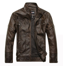 Load image into Gallery viewer, Men&#39;s Leather Jackets Brand Motorcycle Leather Jacket Men Fur Jacket Jaqueta De Couro Masculina Mens Leather Coats Jaqueta Couro