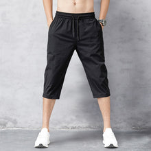 Load image into Gallery viewer, Men's Shorts Summer Breeches 2020 Thin Nylon 3/4 Length Trousers Male Bermuda Board Quick Drying Beach Black Men's Long Shorts