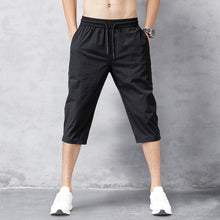 Load image into Gallery viewer, Men's Shorts Summer Breeches 2020 Thin Nylon 3/4 Length Trousers Male Bermuda Board Quick Drying Beach Black Men's Long Shorts