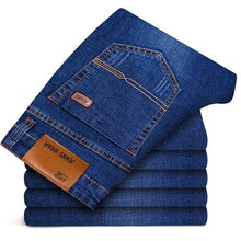 Load image into Gallery viewer, Men's Slim Fit Jeans Fashion Business Classic Style Stretch Jeans Denim Pants Casual Trousers Male Black Blue