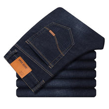 Load image into Gallery viewer, Men's Slim Fit Jeans Fashion Business Classic Style Stretch Jeans Denim Pants Casual Trousers Male Black Blue