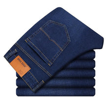 Load image into Gallery viewer, Men's Slim Fit Jeans Fashion Business Classic Style Stretch Jeans Denim Pants Casual Trousers Male Black Blue