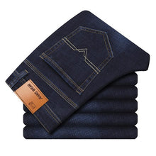 Load image into Gallery viewer, Men's Slim Fit Jeans Fashion Business Classic Style Stretch Jeans Denim Pants Casual Trousers Male Black Blue