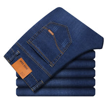 Load image into Gallery viewer, Men's Slim Fit Jeans Fashion Business Classic Style Stretch Jeans Denim Pants Casual Trousers Male Black Blue