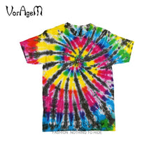 Load image into Gallery viewer, Men's Summer Handmade Tie Dye T Shirt Fashion Spiral Star Ray Colorful Tops  Hipster Skateboard Streetwear Male 100% Cotton Tees