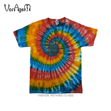 Load image into Gallery viewer, Men's Summer Handmade Tie Dye T Shirt Fashion Spiral Star Ray Colorful Tops  Hipster Skateboard Streetwear Male 100% Cotton Tees