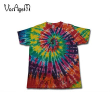 Load image into Gallery viewer, Men's Summer Handmade Tie Dye T Shirt Fashion Spiral Star Ray Colorful Tops  Hipster Skateboard Streetwear Male 100% Cotton Tees