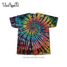 Load image into Gallery viewer, Men's Summer Handmade Tie Dye T Shirt Fashion Spiral Star Ray Colorful Tops  Hipster Skateboard Streetwear Male 100% Cotton Tees