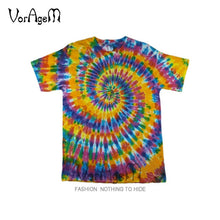 Load image into Gallery viewer, Men's Summer Handmade Tie Dye T Shirt Fashion Spiral Star Ray Colorful Tops  Hipster Skateboard Streetwear Male 100% Cotton Tees